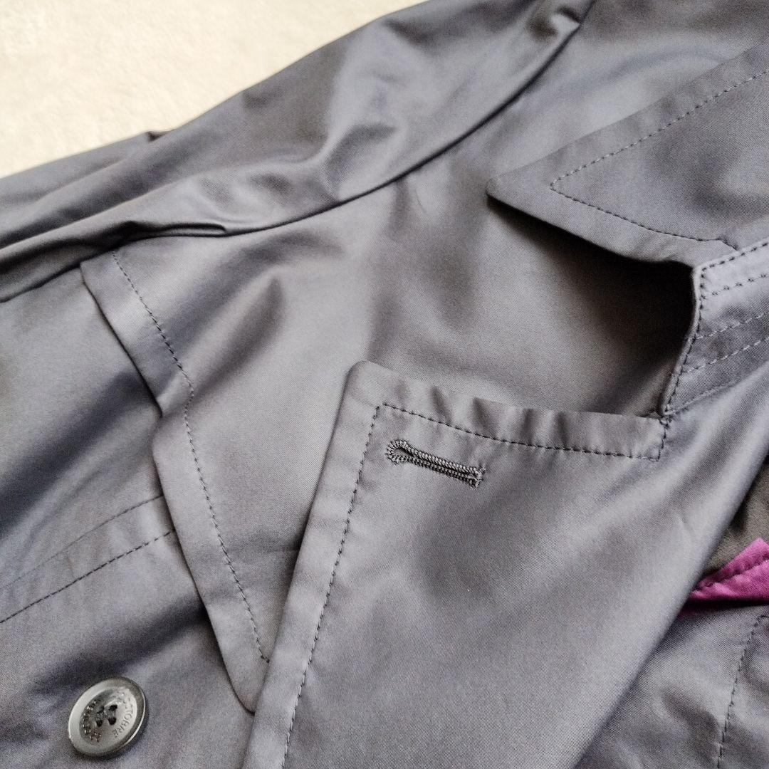 大きいサイズ22OCTOBREライナー付きベルト付きトレンチコートグレー46