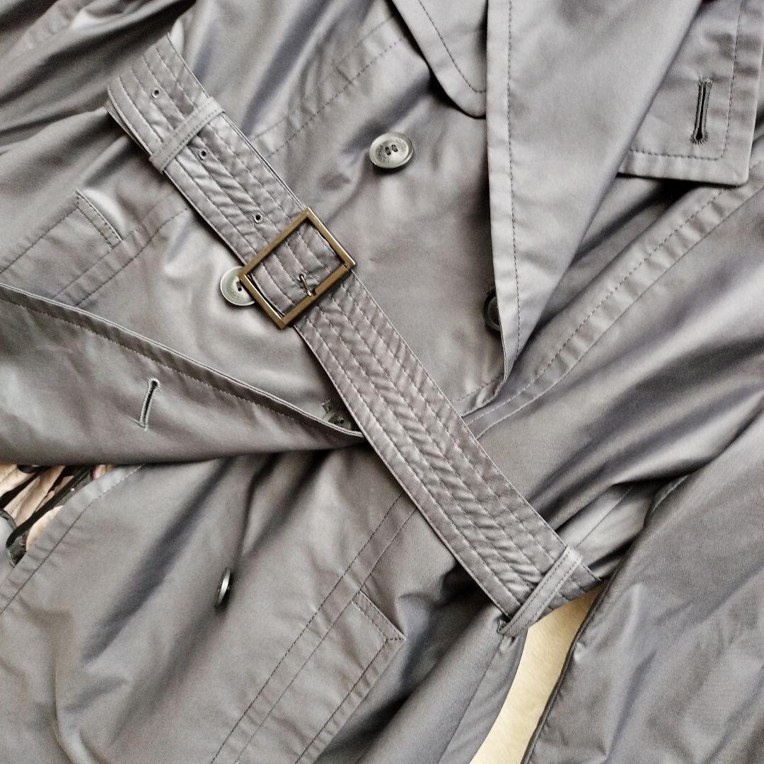 大きいサイズ22OCTOBREライナー付きベルト付きトレンチコートグレー46