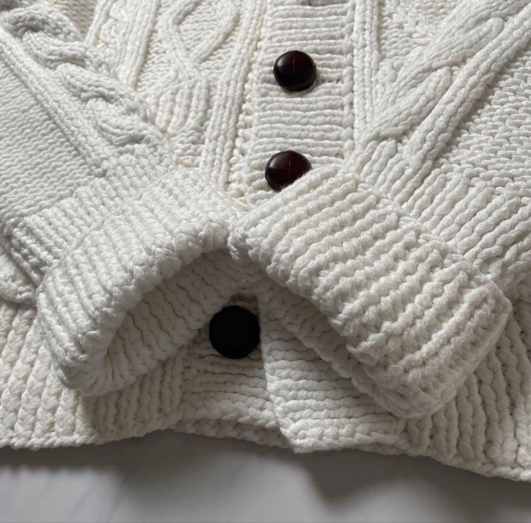 極美品メゾンマルジェラ 14 REPLICA アランニット カーディガン 白 S