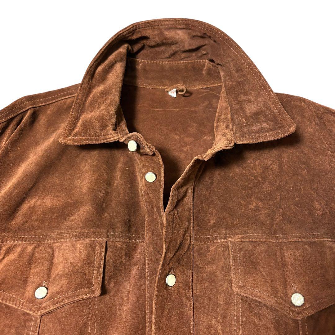 おざわ ヴィンテージ 本革スエードレザー シャツジャケット XLウエスタン