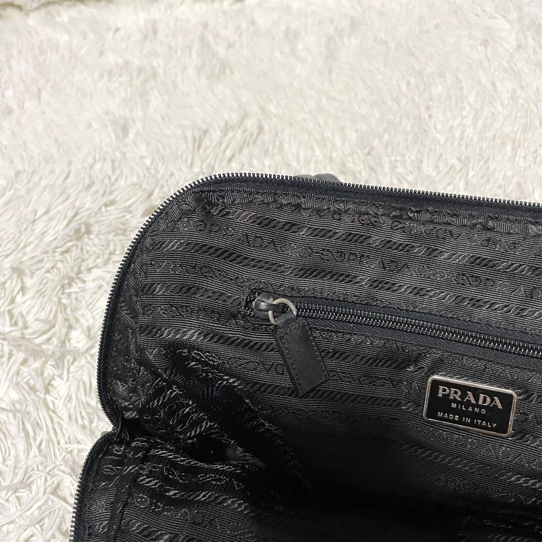 【良品】PRADA プラダ　ミニボストン　トート　ナイロン　ブラック　黒　肩掛け