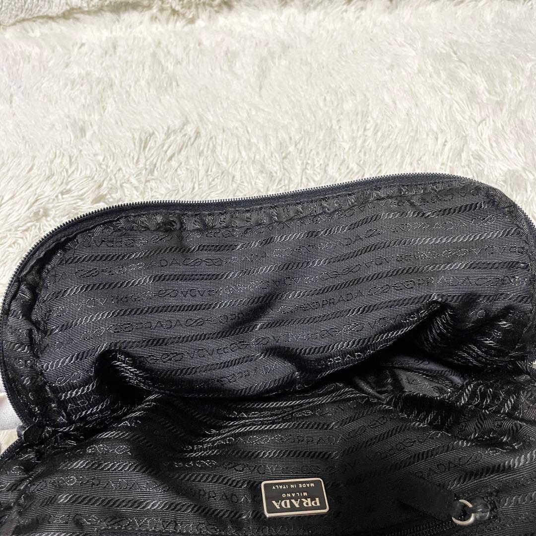 【良品】PRADA プラダ　ミニボストン　トート　ナイロン　ブラック　黒　肩掛け