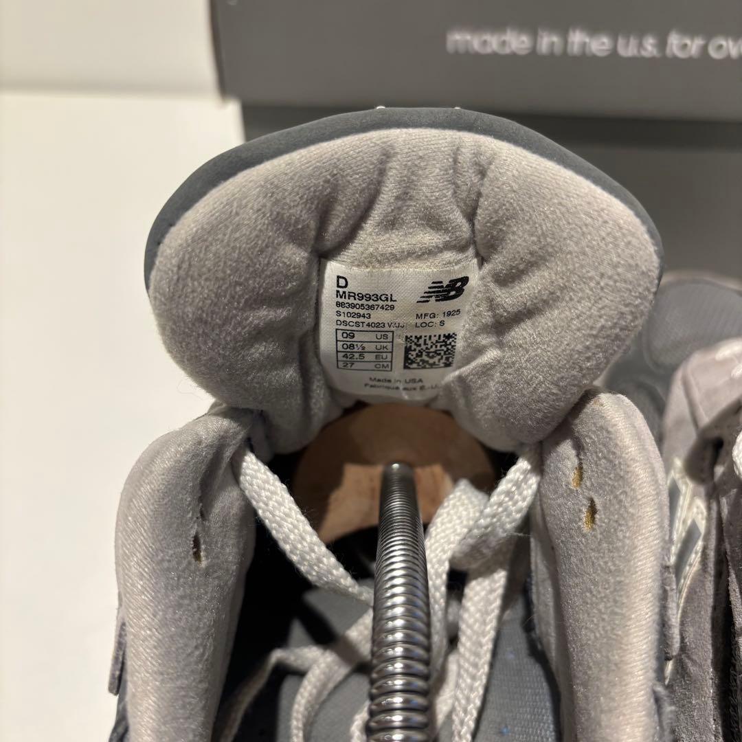 最終価格new balance 993 MADE IN USA グレー US9D