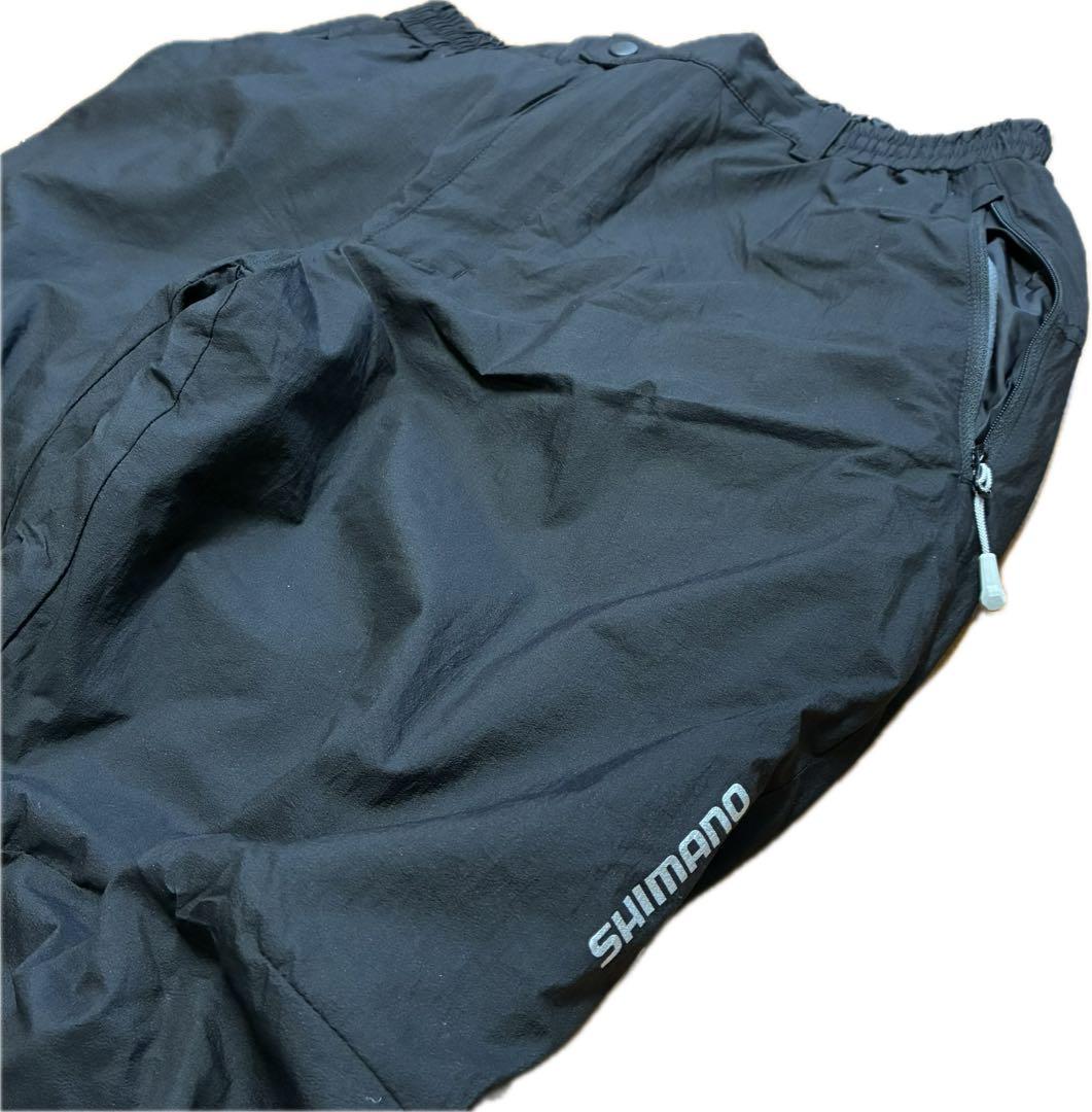 極美品！SHIMANO 中綿 撥水ナイロン 上下セット カモフラ ブラック XL