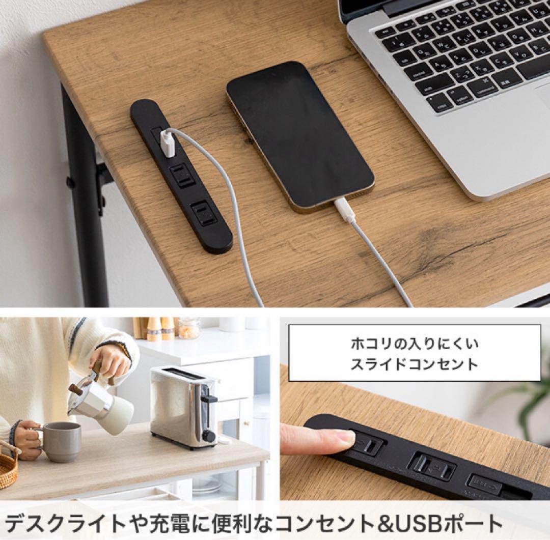 【ブラック❤︎机＋スツール2脚】カウンターテーブル ダイニングテーブル 作業机