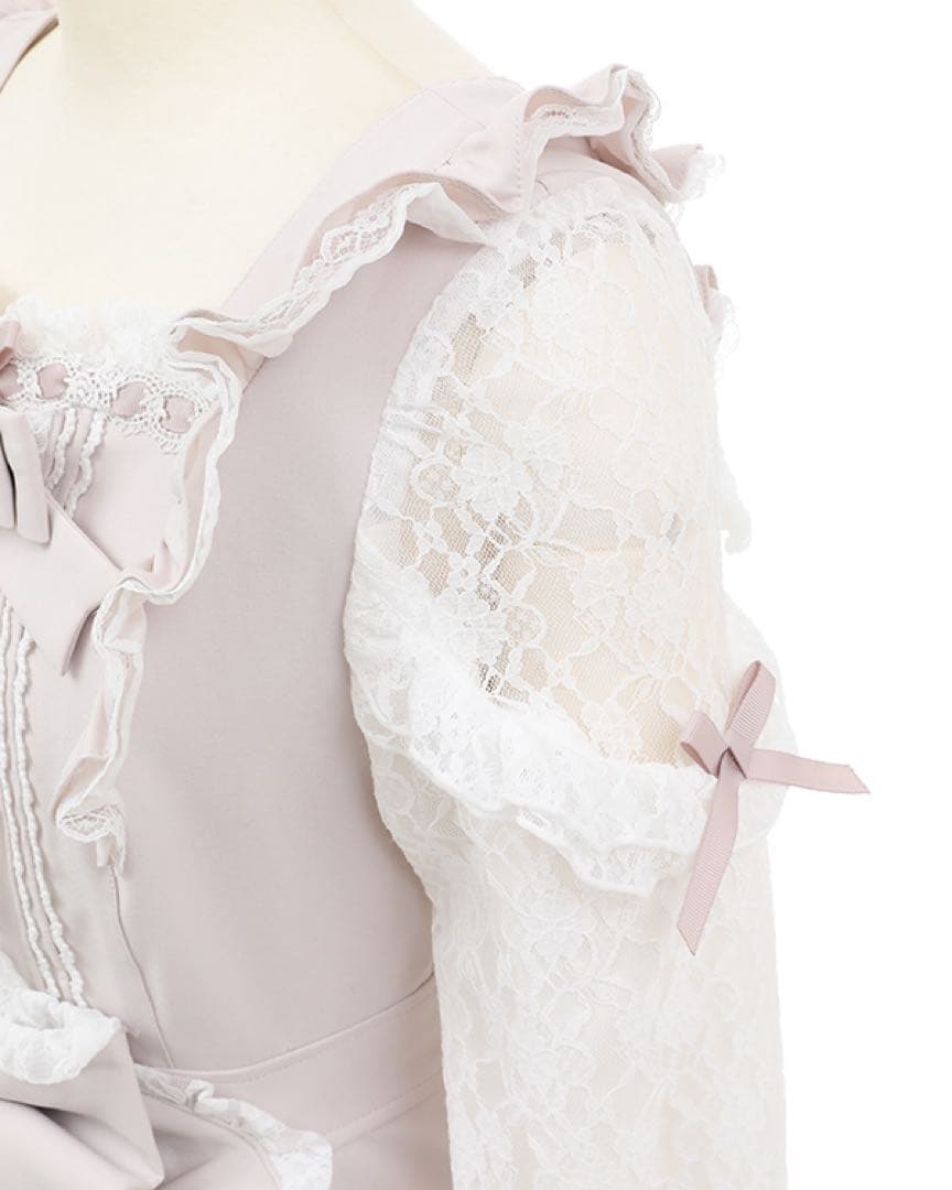 【LIZLISA】ティアラリボンティアードワンピース ピンク