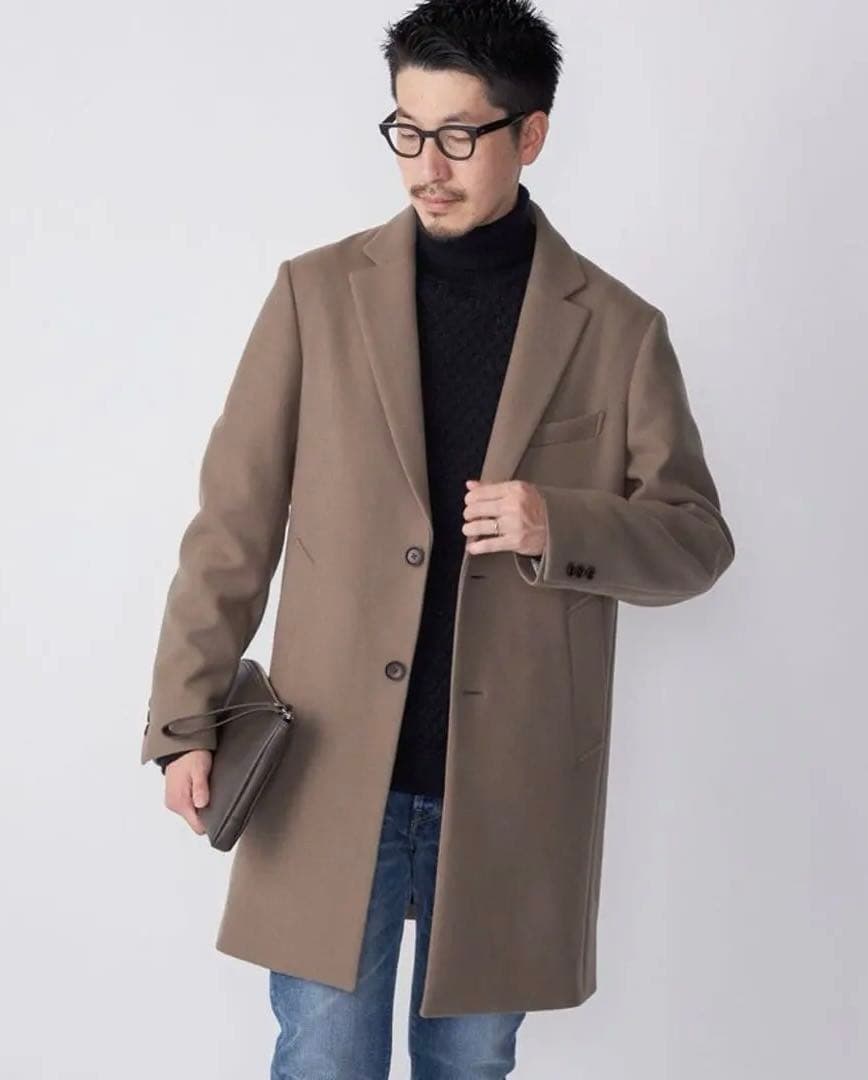 ships シップス スーパー160’S メリノウールメルトン チェスターコート