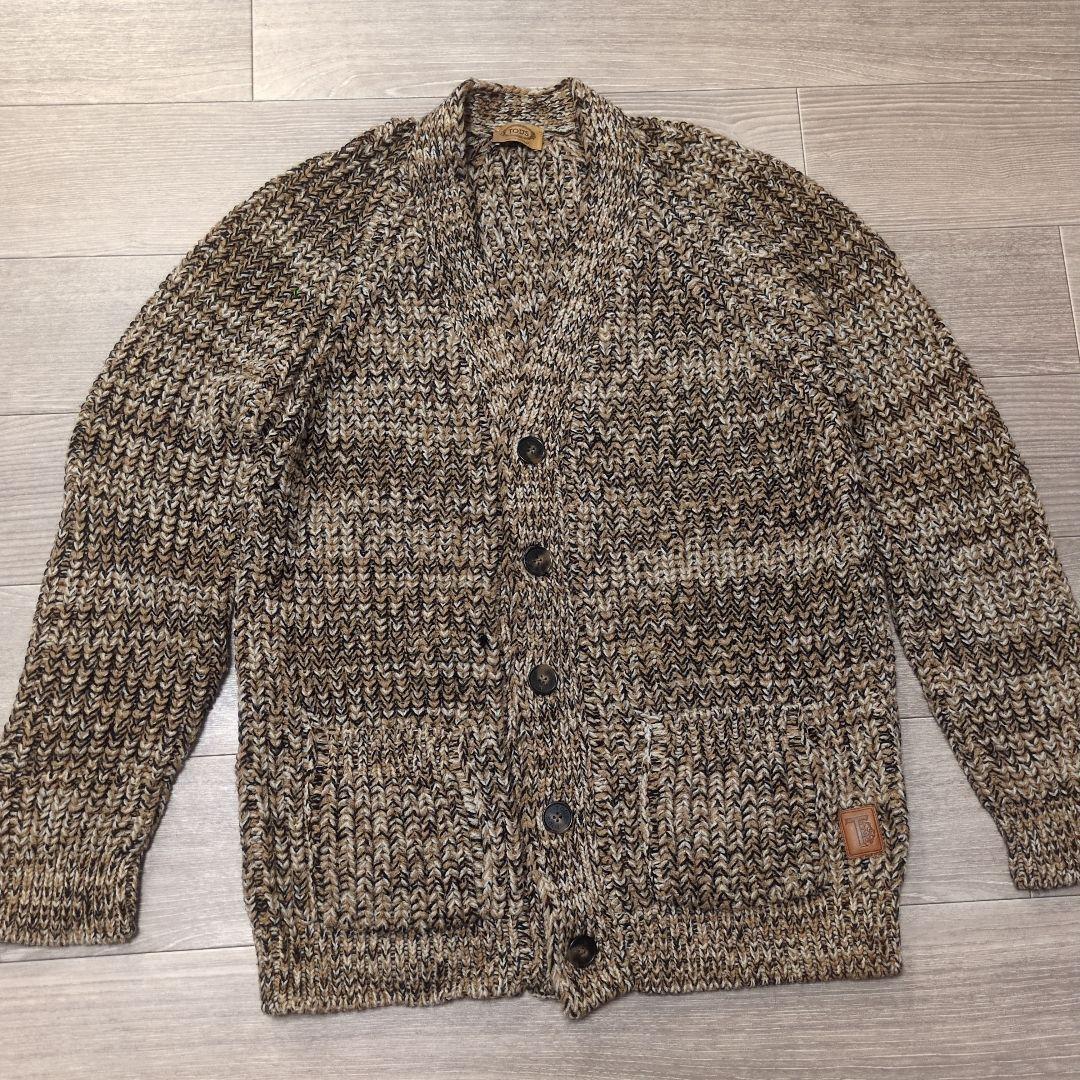 YM/1393 TOD'S メンズ カーディガン セーター Mサイズ ブラウン系