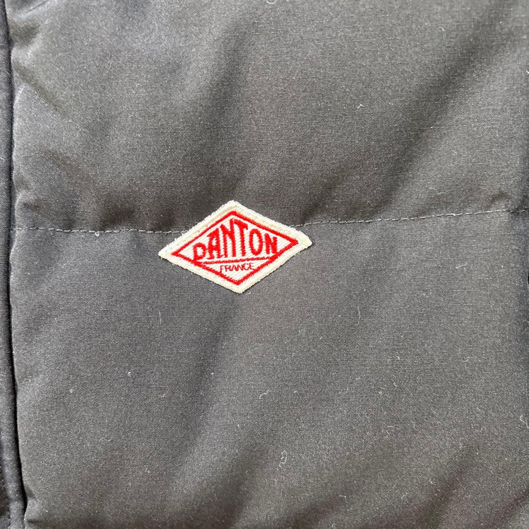 DANTON フード付き ブラックダウンジャケット