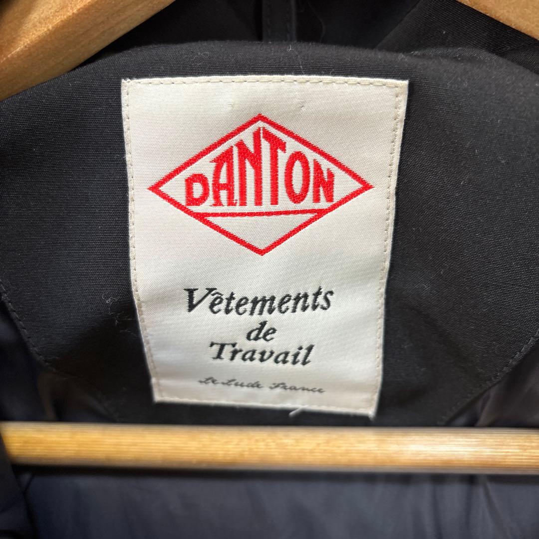 DANTON フード付き ブラックダウンジャケット