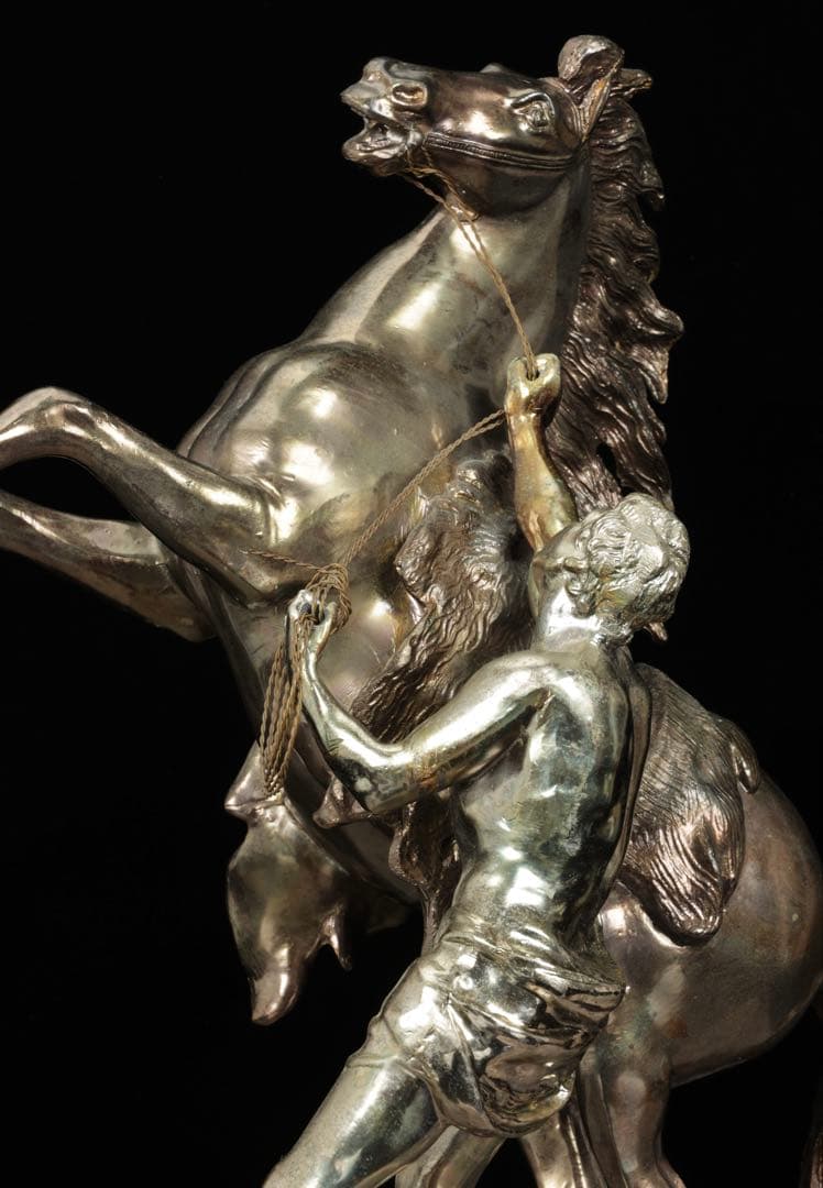 【西洋刻美術】フランス作家 金属彫刻像 『Marly horse マルリーの馬』
