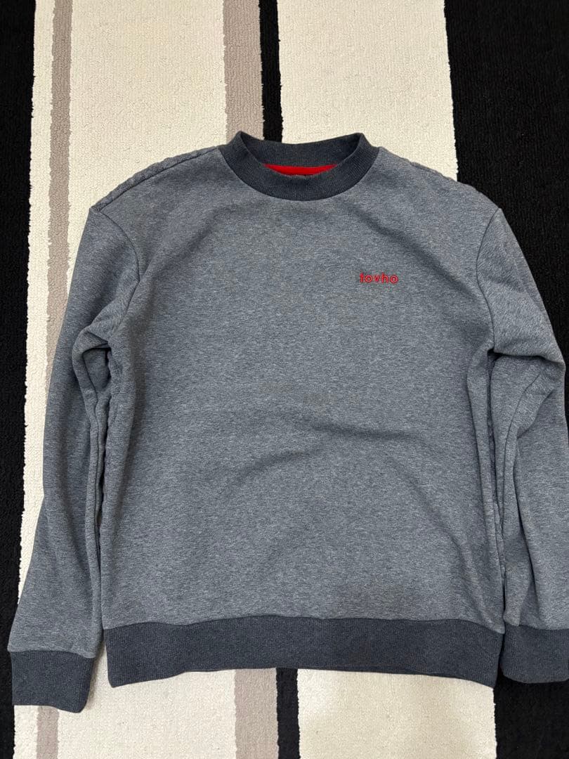 新品 トヴホ tovho メンズ 秋冬 ゴルフ Wニットトレーナーグレー