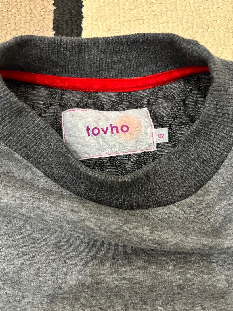 新品 トヴホ tovho メンズ 秋冬 ゴルフ Wニットトレーナーグレー
