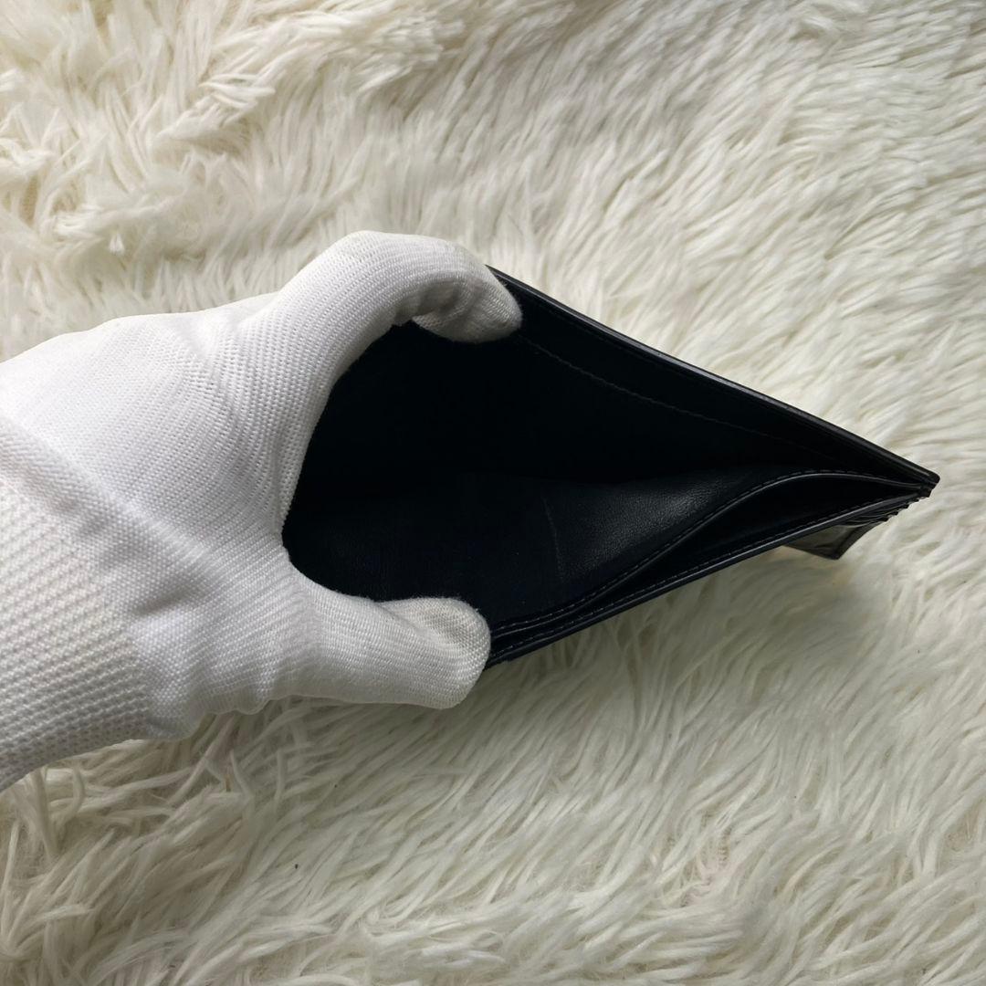 極美品✨ サンローラン 二つ折り財布 タイニー カサンドラ レザー 黒