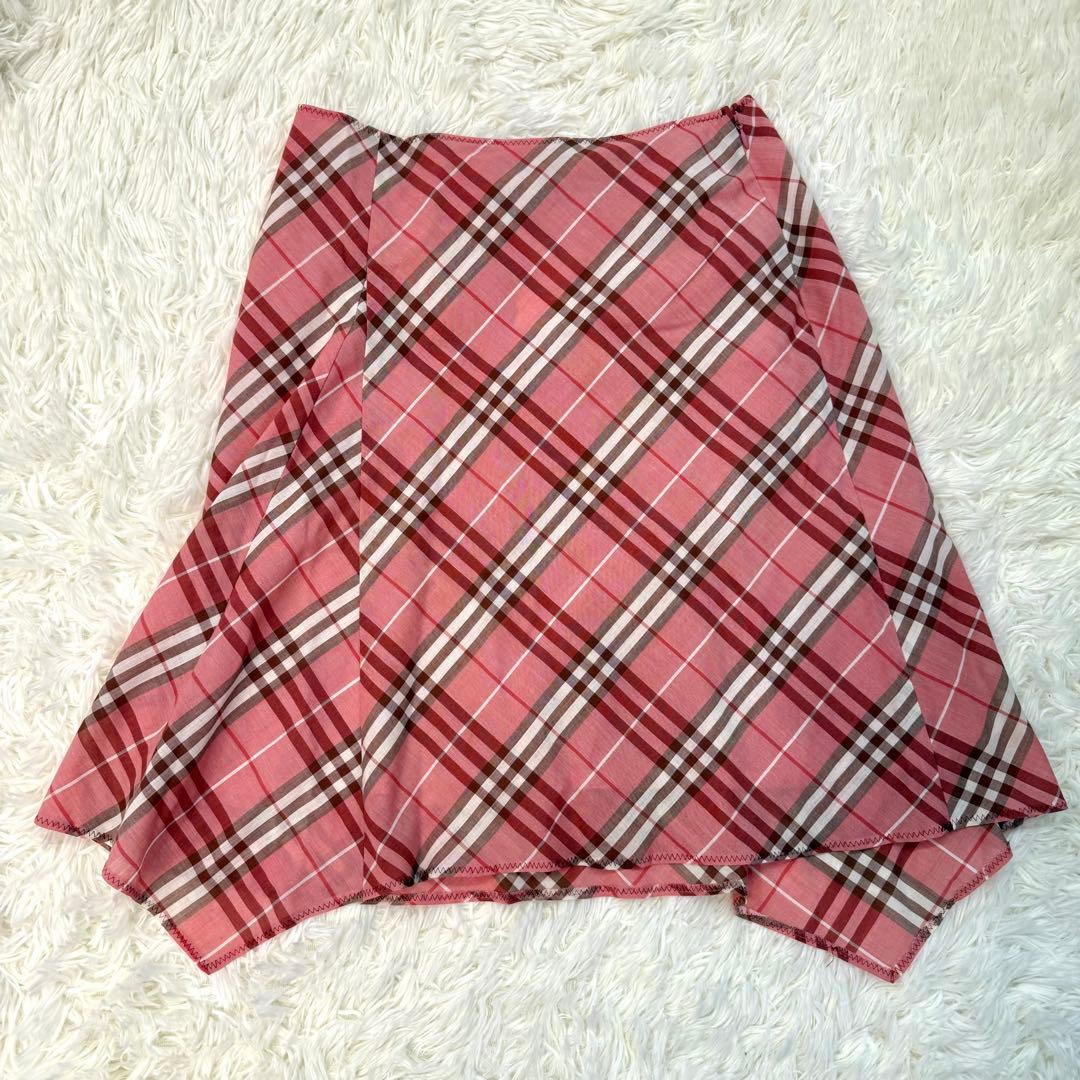 BURBERRY BLUE LABEL ノバチェック アシンメトリー スカート