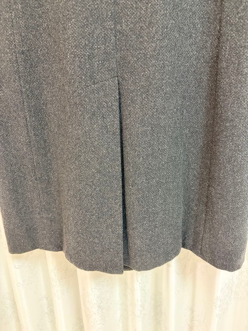 ARMANI collezioniウールロンクダブルコート ダークグレー