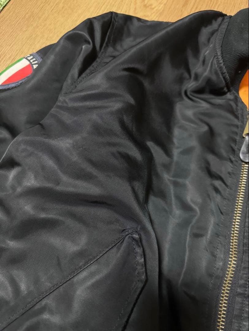 ALPHA 90s 黒タグ USA製 ビンテージ MA-1 ブラック y2k