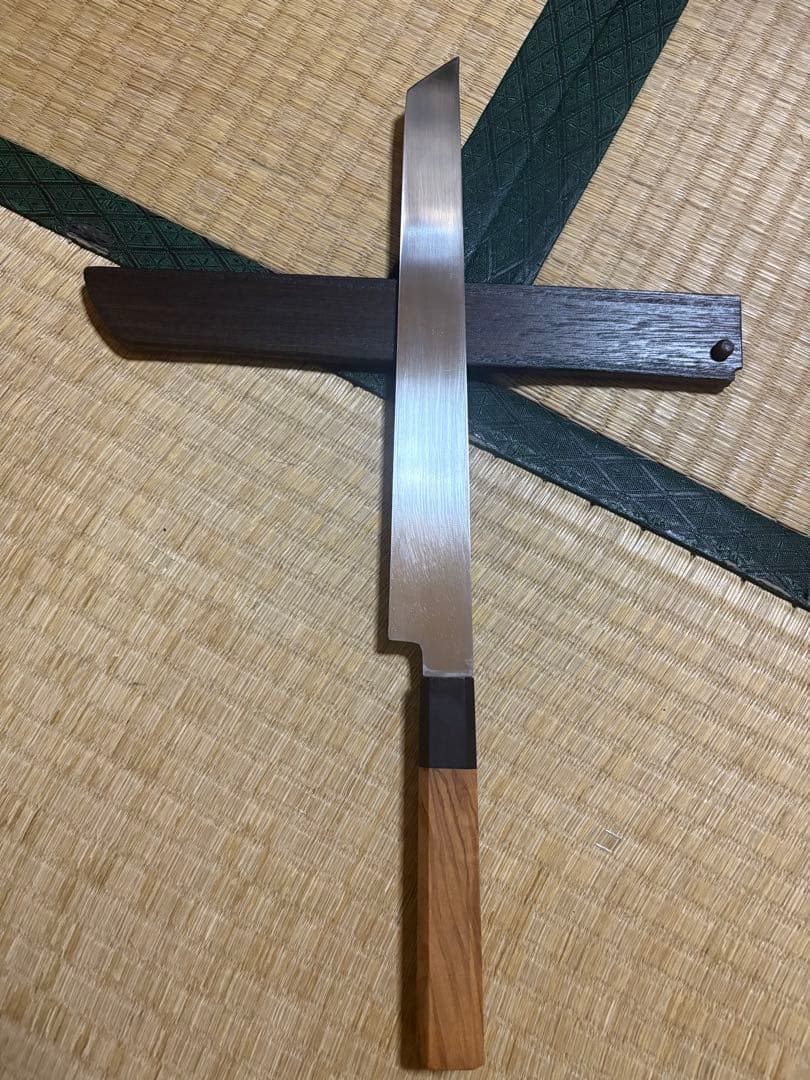 先丸刺身包丁　鏡面仕立　刃渡り約27㎝　化粧箱付