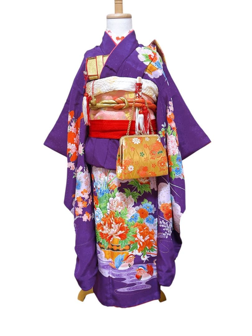 正絹フルセット♡七五三　7歳　女の子　紫　一式　ピンク