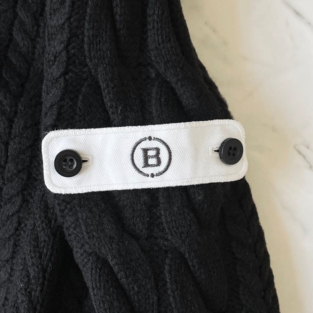 4364【美品】ブリーフィング　ケーブルニットワンピース ハーフジップ　黒　S