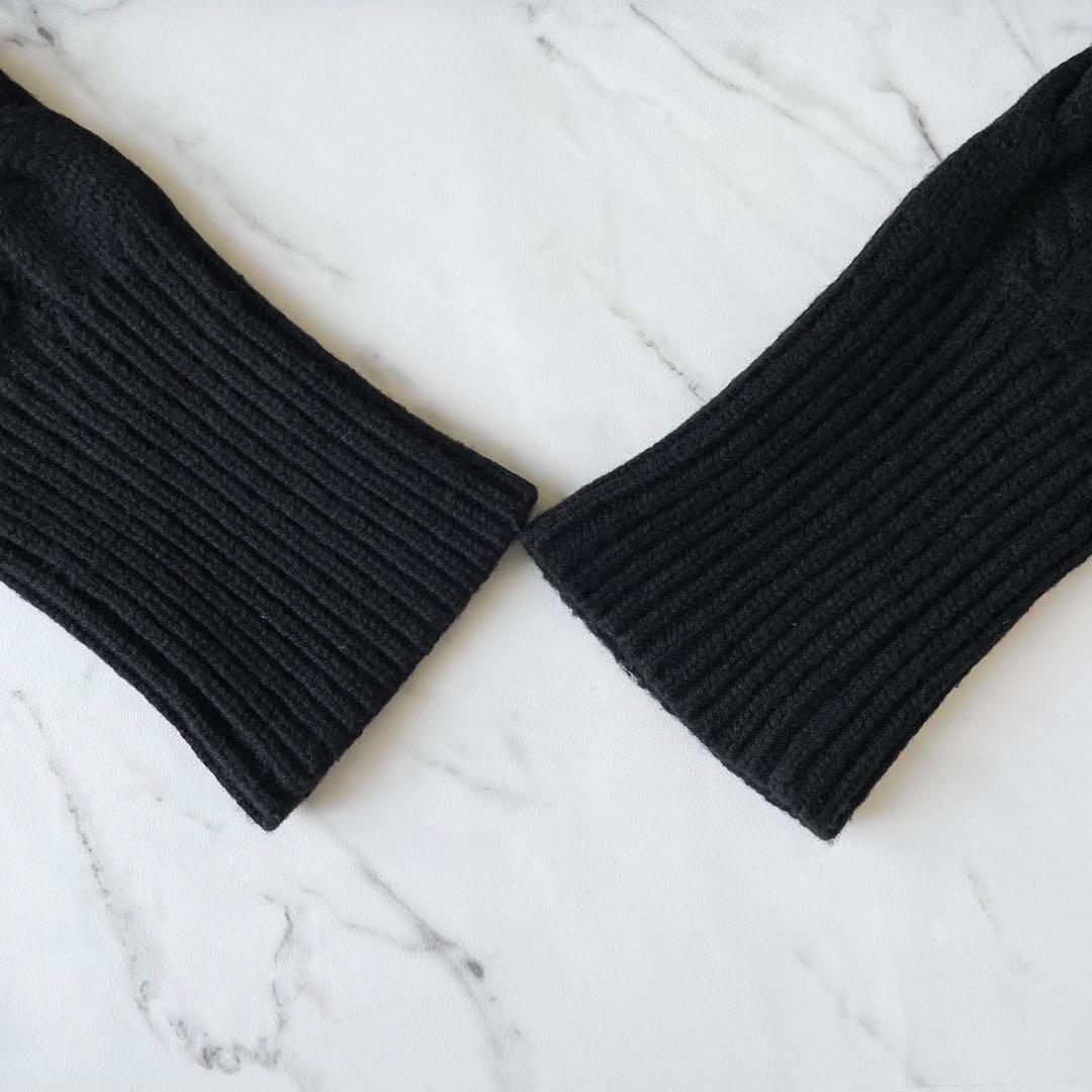 4364【美品】ブリーフィング　ケーブルニットワンピース ハーフジップ　黒　S