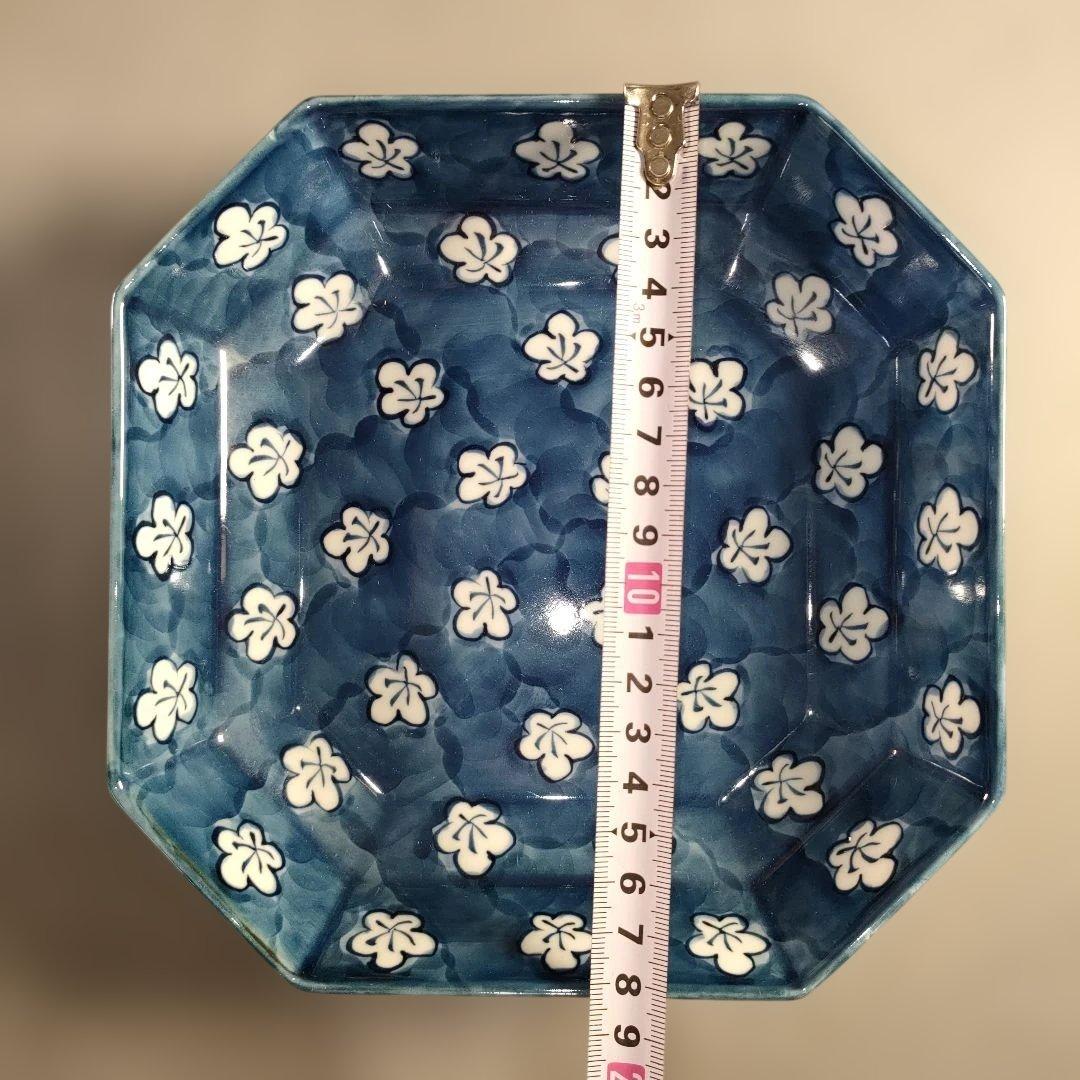 A1352-5/有田焼/源右衛門窯/染付梅地紋方皿2客/共箱/飾鉢/懐石道具/