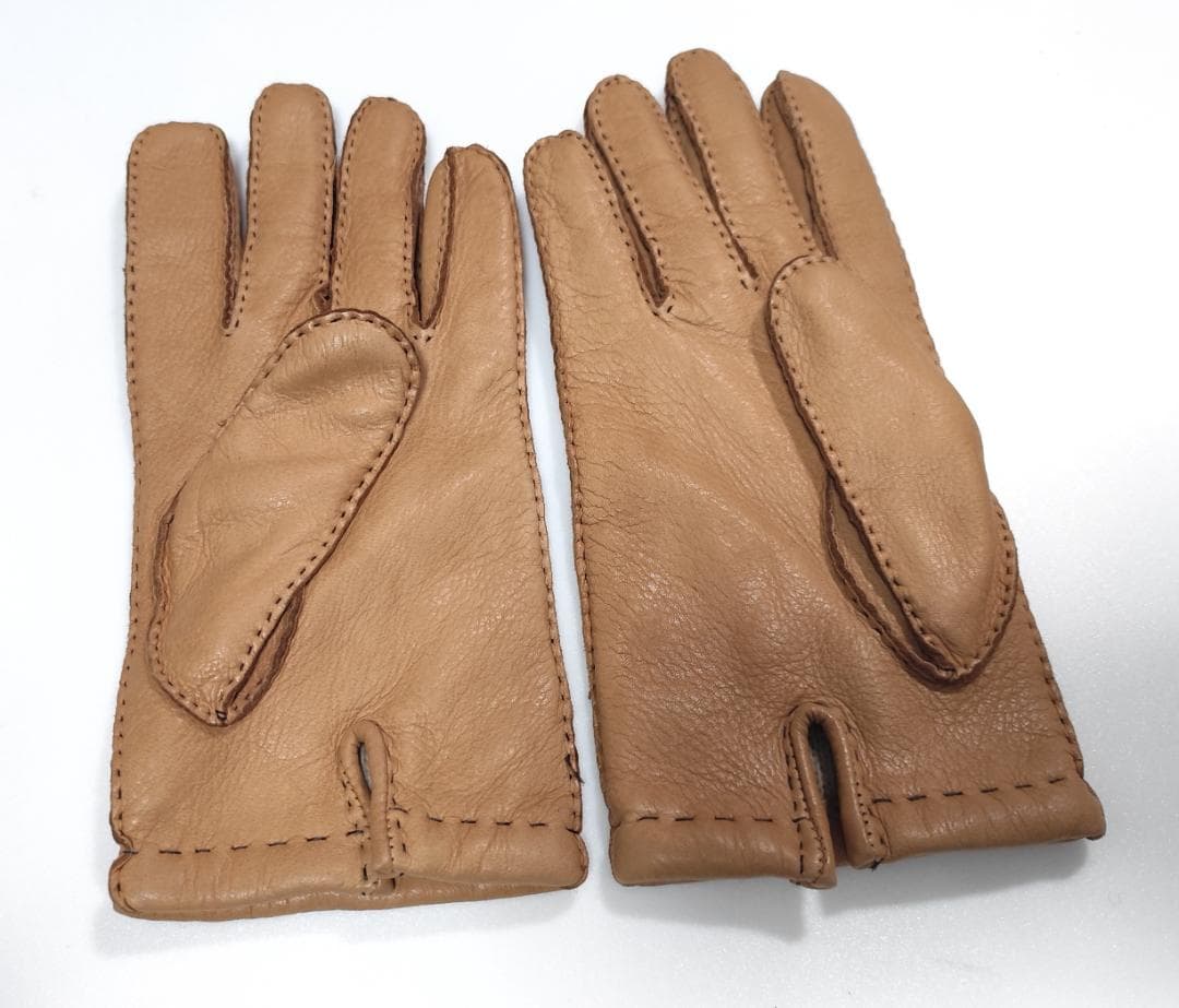 W新品 DENTS デンツ 紳士 レザーグローブ サイズ8 鹿革 シミあり