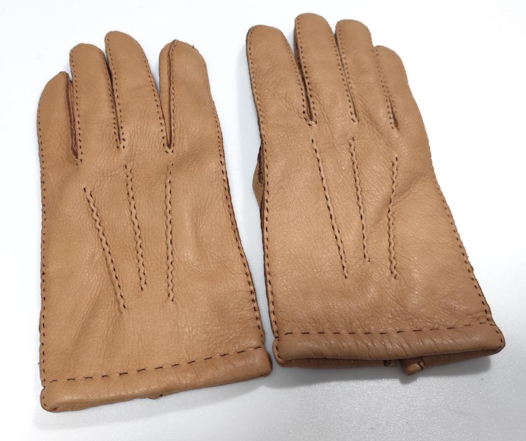 W新品 DENTS デンツ 紳士 レザーグローブ サイズ8 鹿革 シミあり