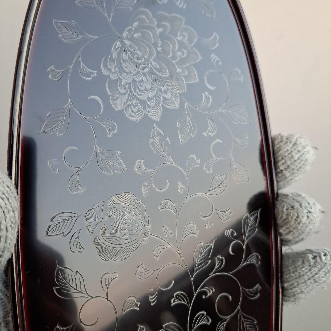 【輪島塗　五島屋謹製　兼用皿×2客】布着本堅地　溜呂塗　沈黒\"西村国峰作　長期品