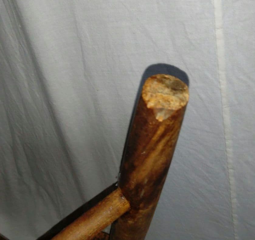 木製円形スツール　茶色　昭和レトロ　古家具