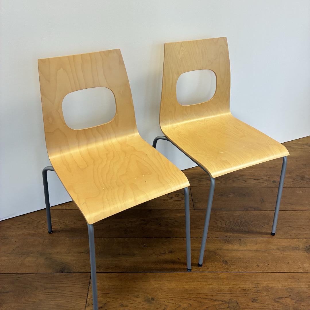 PIIROINEN 木製スタッキングチェア ナチュラル 2脚セット