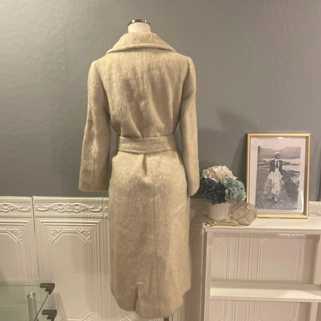 【9万円】ロンドン生地使用　デザイン　シャギービッグカラーコート