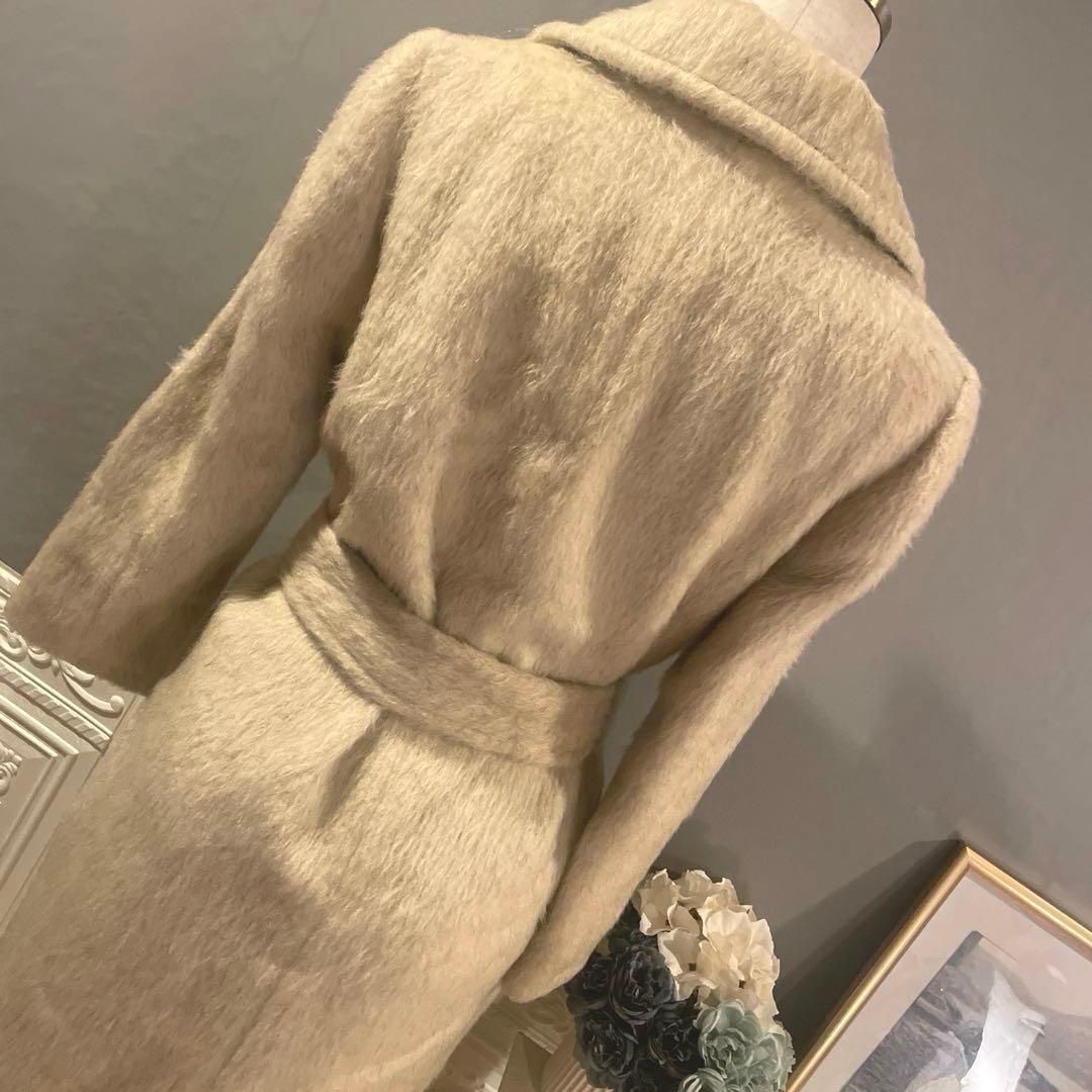 【9万円】ロンドン生地使用　デザイン　シャギービッグカラーコート