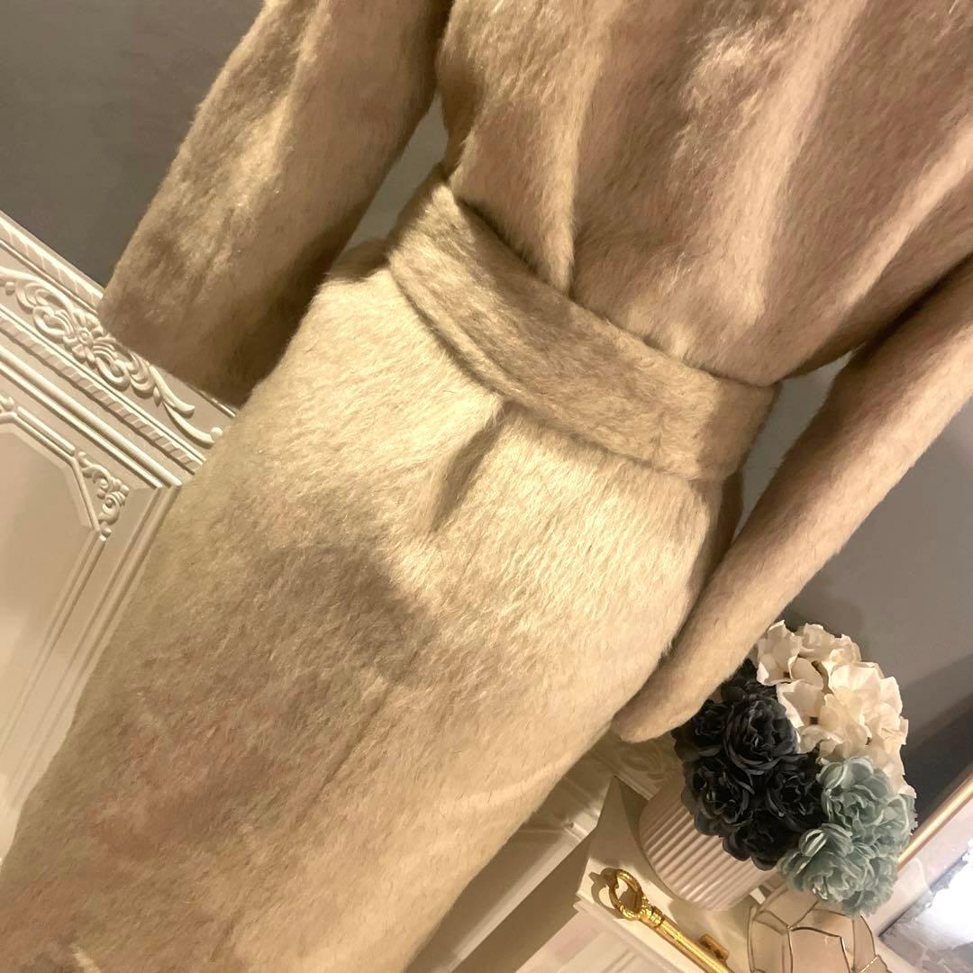 【9万円】ロンドン生地使用　デザイン　シャギービッグカラーコート