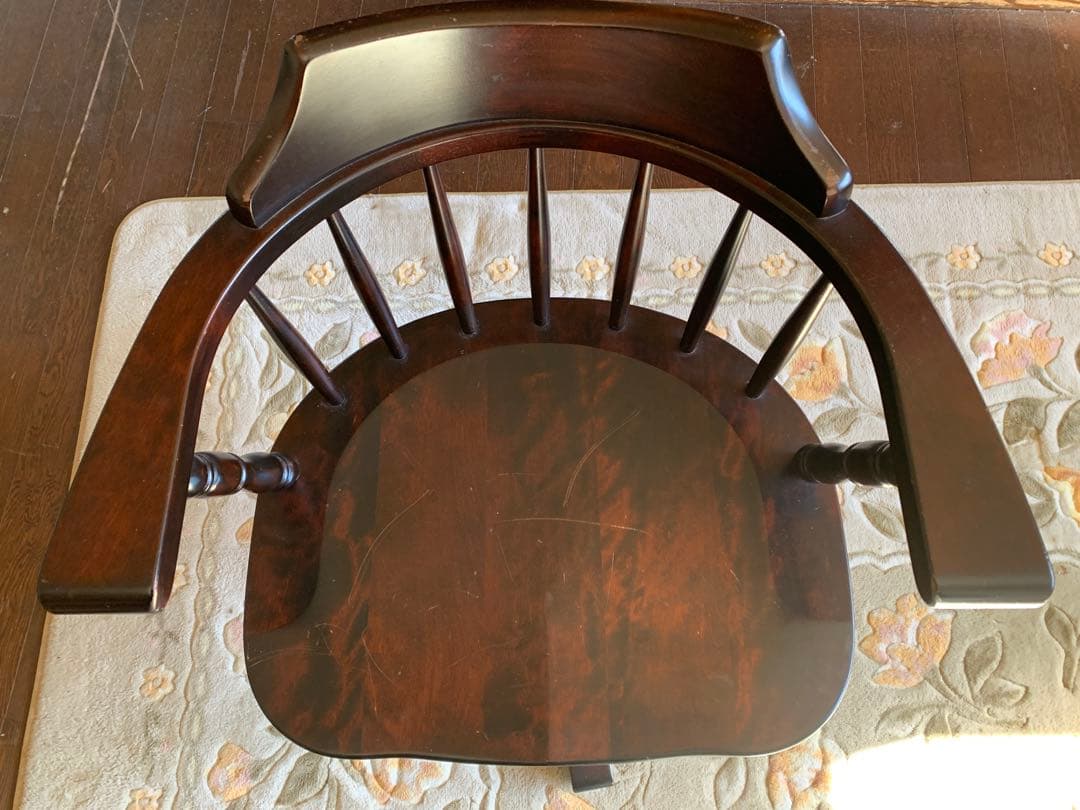 【美品良好】北海道民芸家具　デスクチェア　椅子　キャスターなし