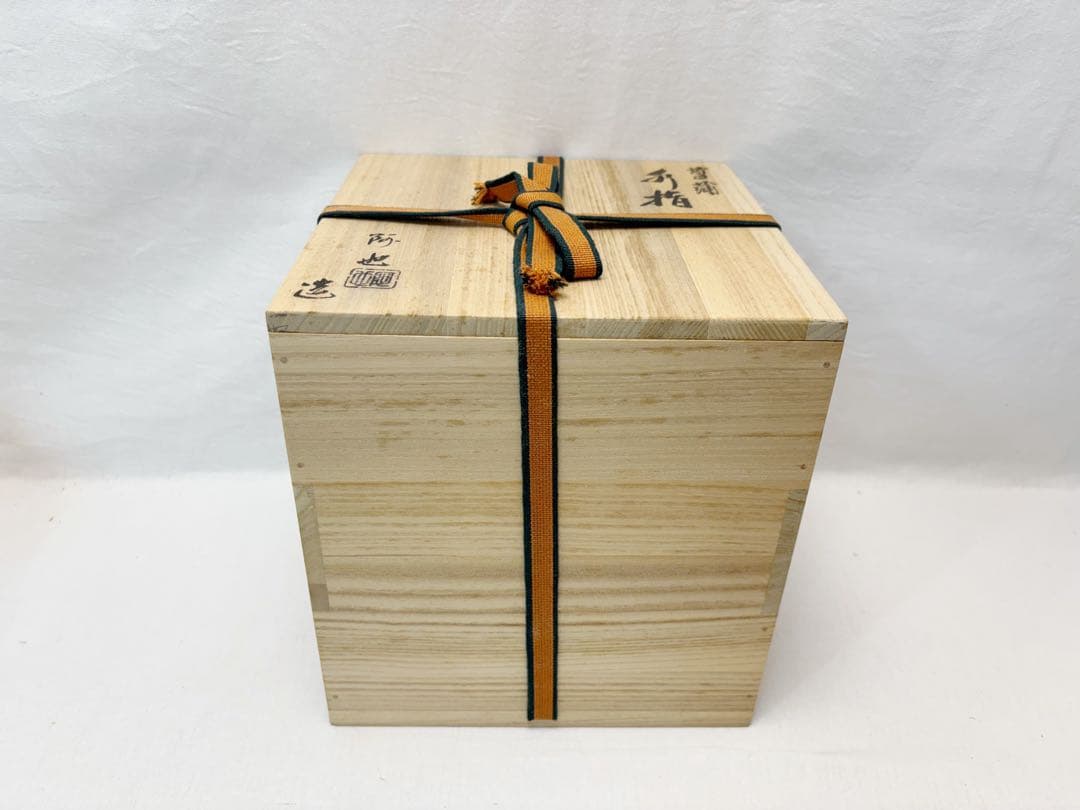 未使用 茶道具 福森阿也作 菖蒲絵 水指 煎茶道具 水屋道具 水差し 陶印 共箱