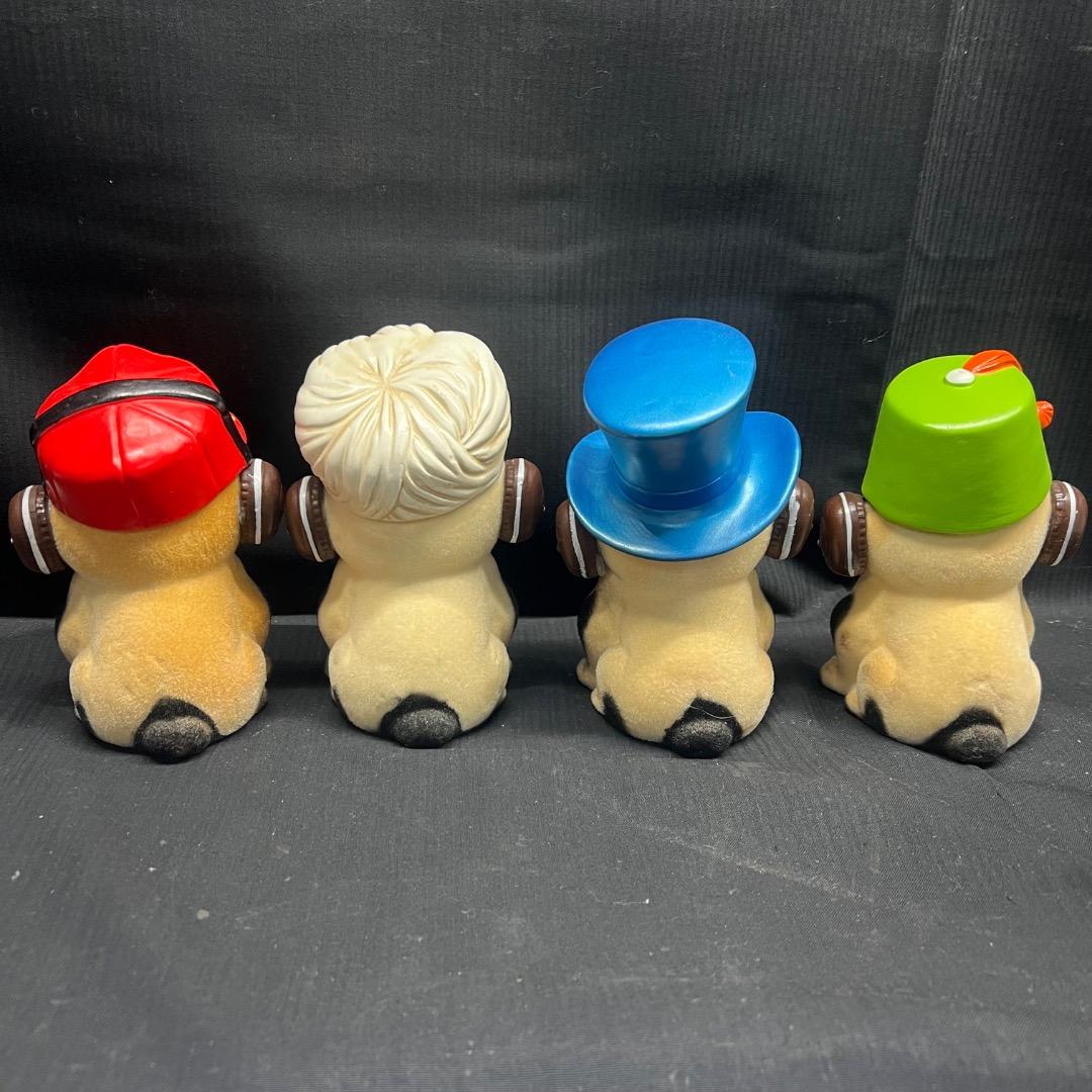 〇Fb左1030 Technics ブルドッグ ヘッドホン犬 4体まとめ