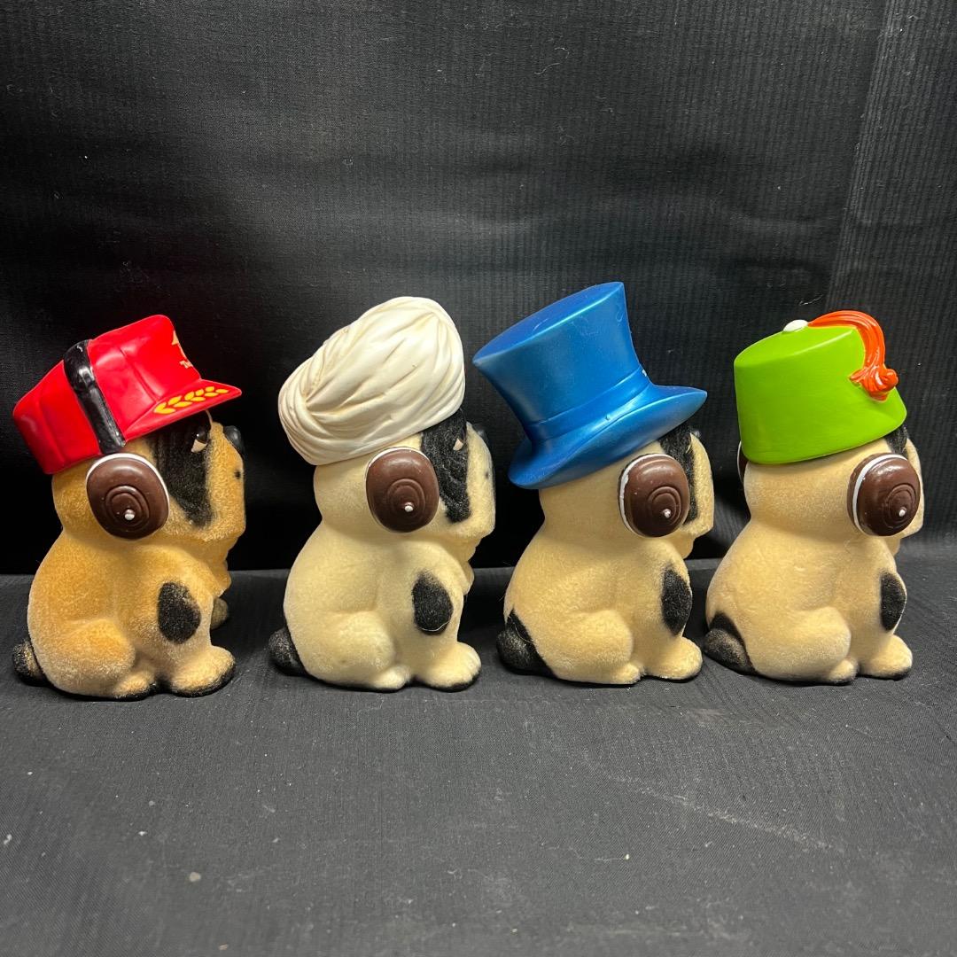 〇Fb左1030 Technics ブルドッグ ヘッドホン犬 4体まとめ