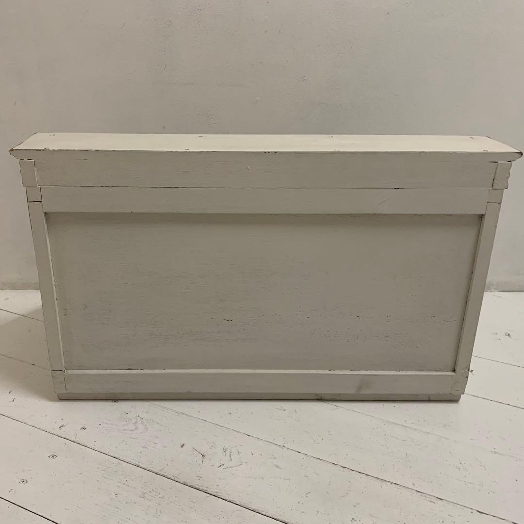 VINTAGE Antique レトロ ガラスショーケース ホワイトペイント 棚