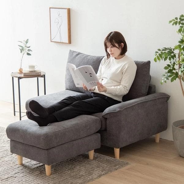 オットマン付き 2人掛けカウチソファ 組み合わせ自由 L字ソファ ソファーセット