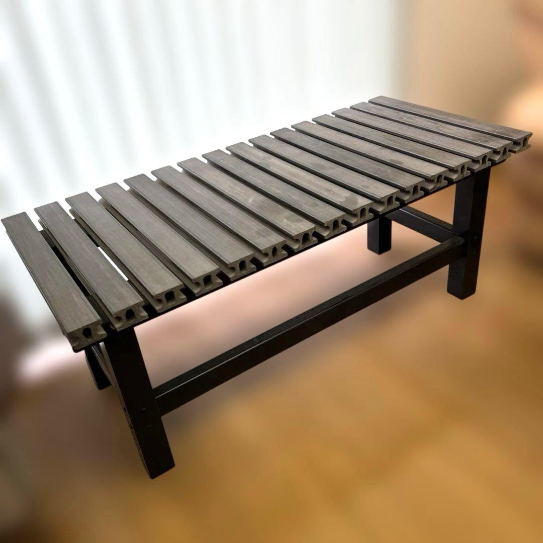 人工樹脂デッキ　庭ガーデニング踏み台　階段　洗車　ブラックW1m D45cm