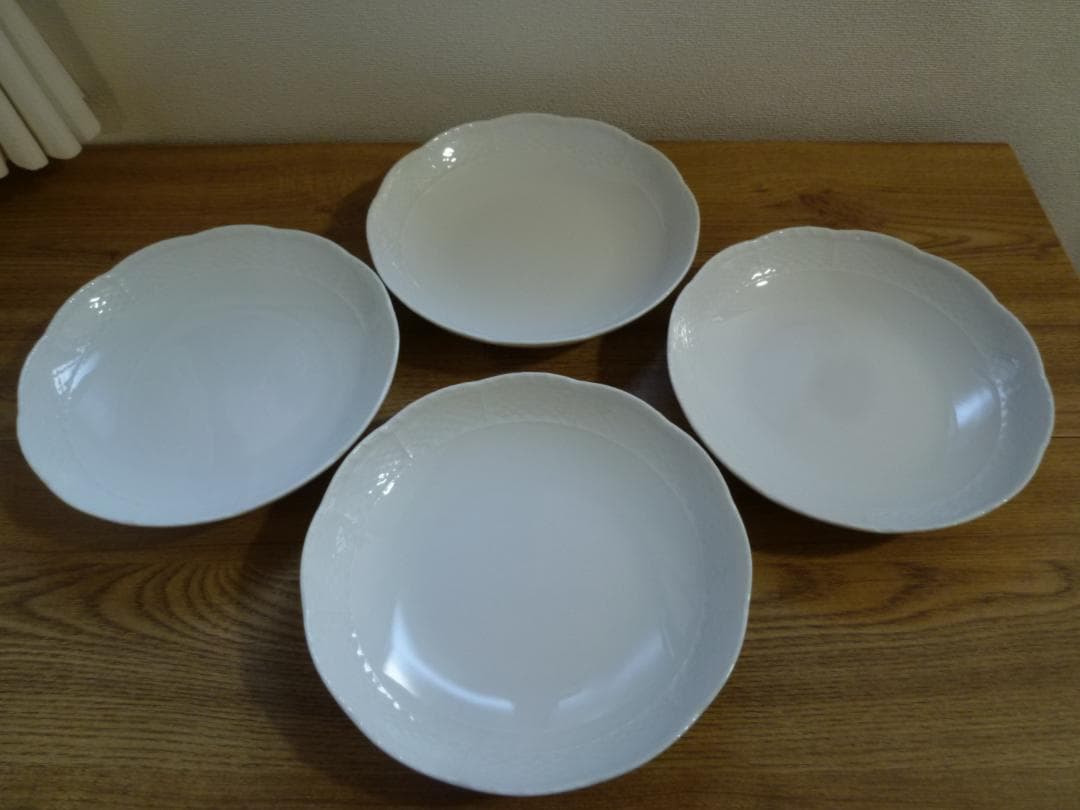 リチャードジノリ ベッキオホワイト ディッシュラウンド L、4枚