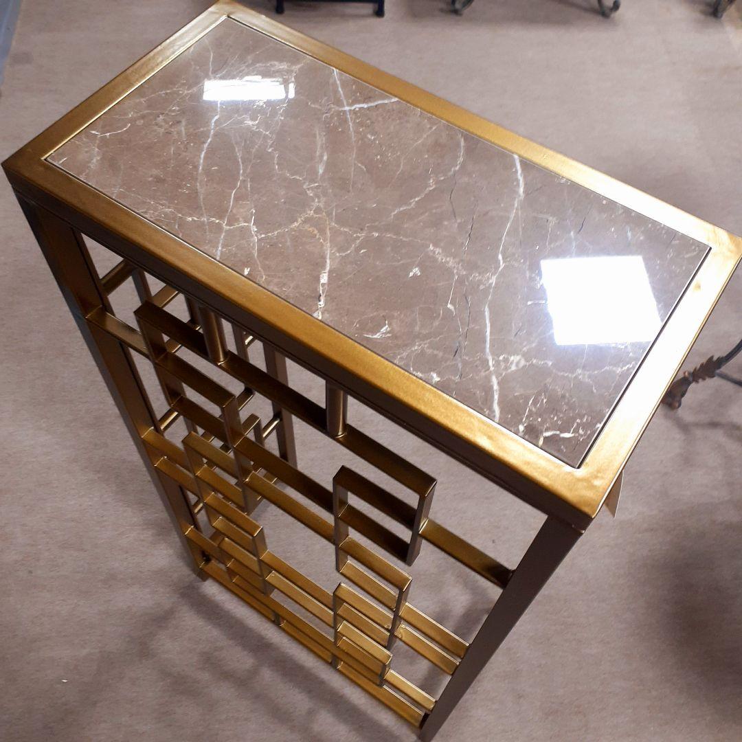 輸入家具　天然大理石使用　『アイアン・コンソールテーブル』　モダンスタイル