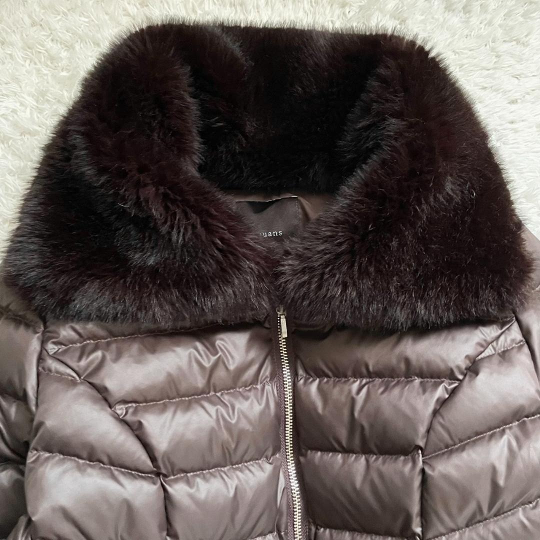 極美品✨anuans　アニュアンス　ファーカラーダウンコート　ブラウン　M