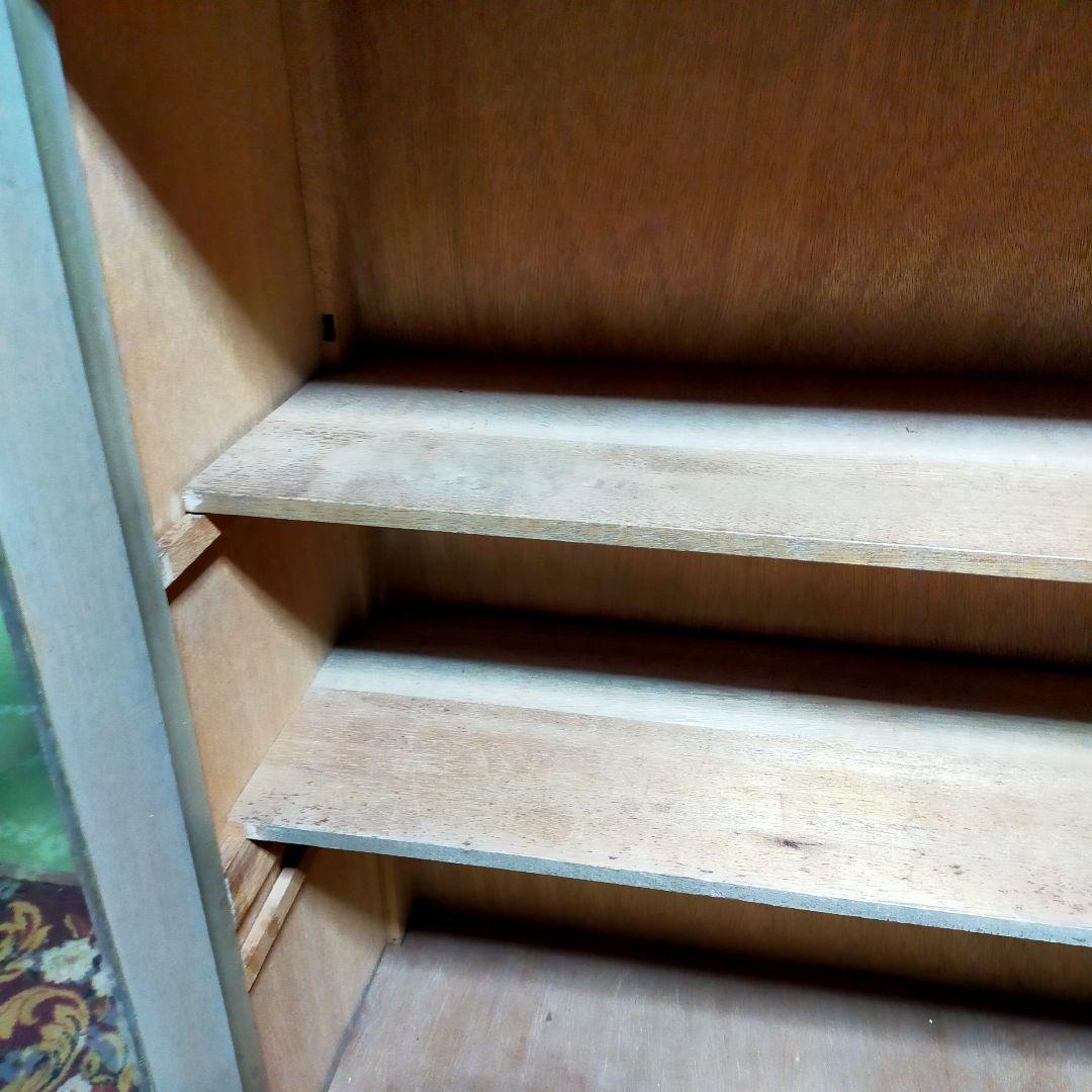 木製キャビネット　ヴィンテージ家具　ガラス扉付き　昭和レトロ