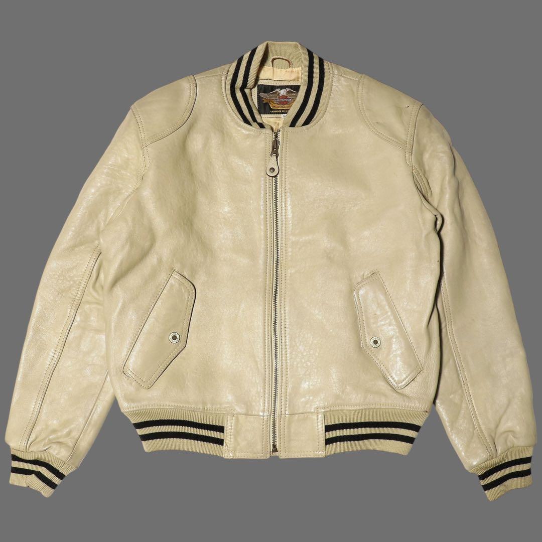 希少★90s★ハーレーダビッドソン★スタジャン★レザージャケット★ボンバー★短丈