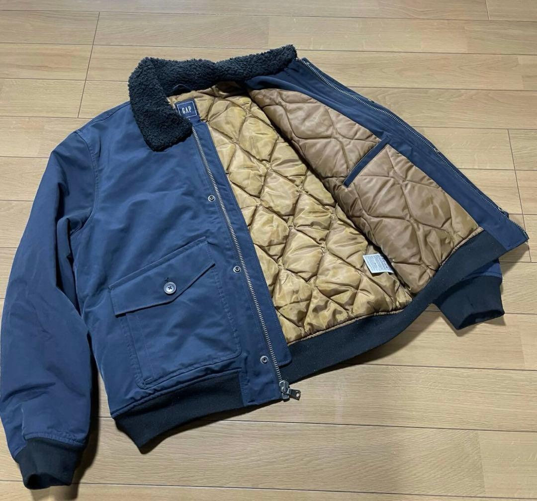 00s オールド GAP ギャップ フライトジャケット ダークネイビー 短丈
