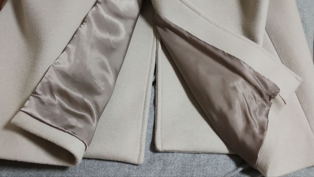 【未使用】NOBLE リバービーバーステンカラーコート 36 ベージュ