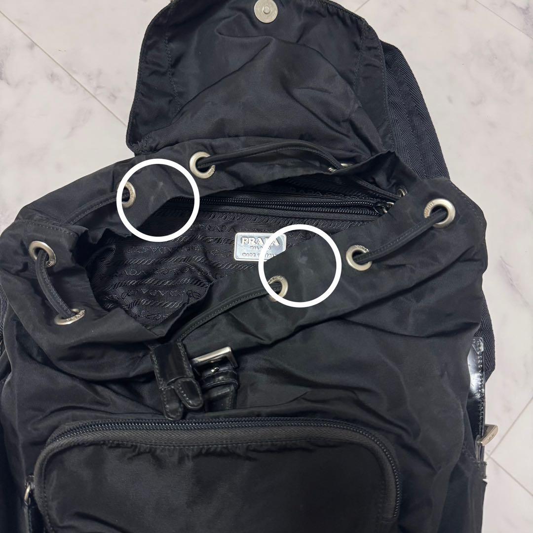 PRADA リュック　三角ロゴ　テスートナイロン　シルバー金具　黒　ユニセックス