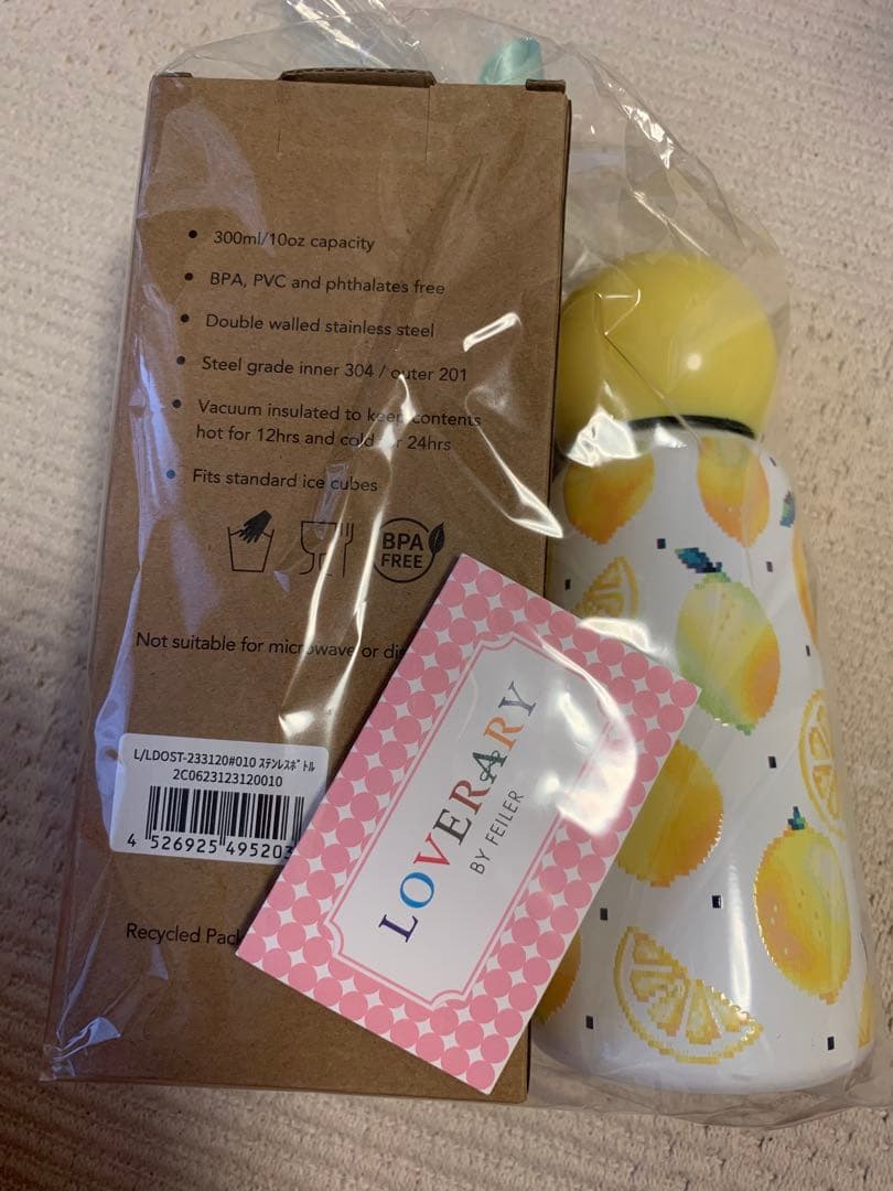 LUND Loverary by FEILER レモン柄水筒 300ml